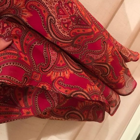 Ann Taylor Petite Dress 0P red with Floral Print - Picture 4 of 7